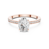 The Oval Classic Pave Solitaire Lab Diamond Band
